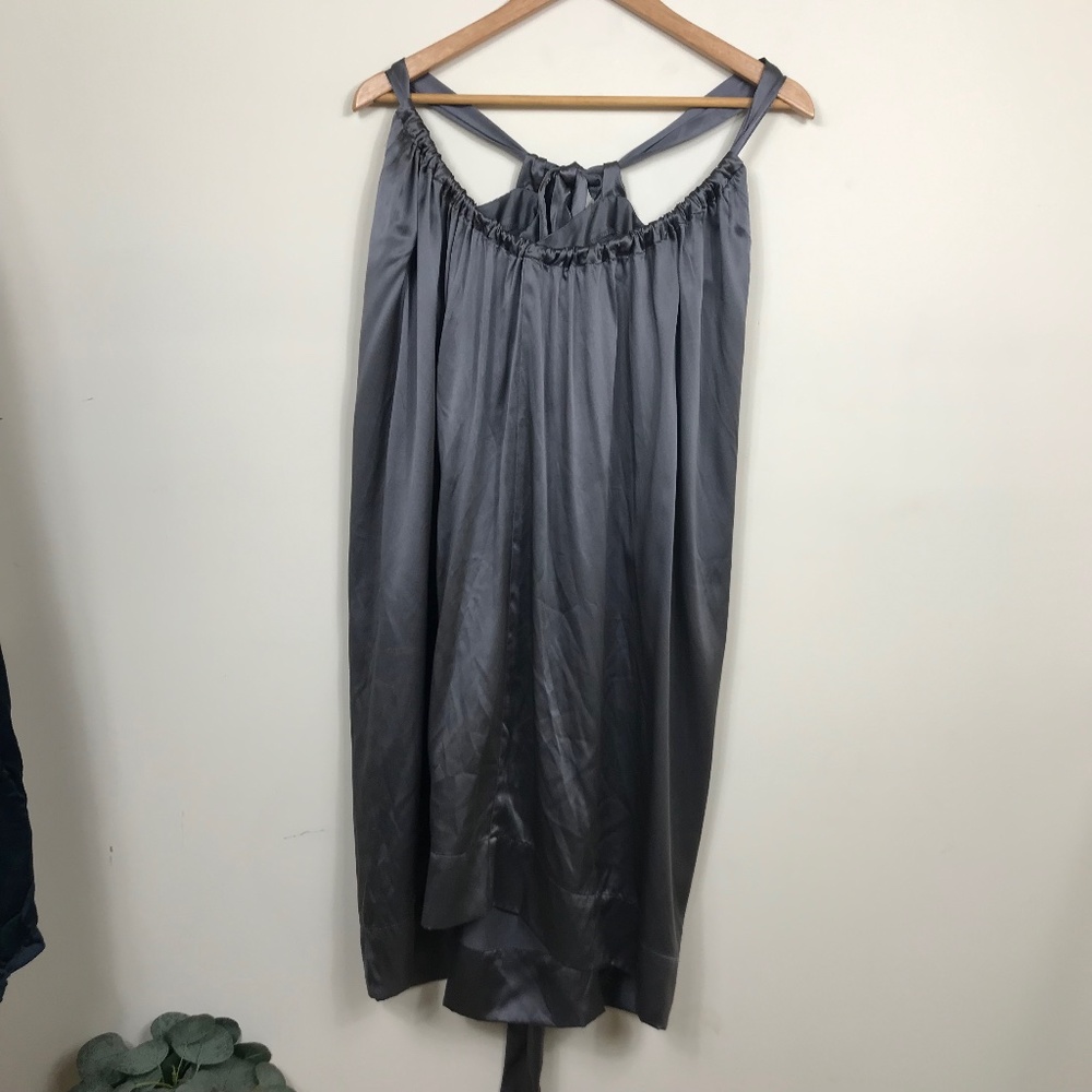 Graham & Spencer Silvery Gray 100% Silk Dress